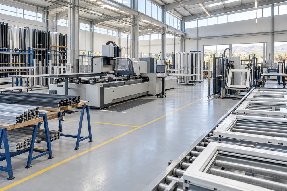Window and door production hall