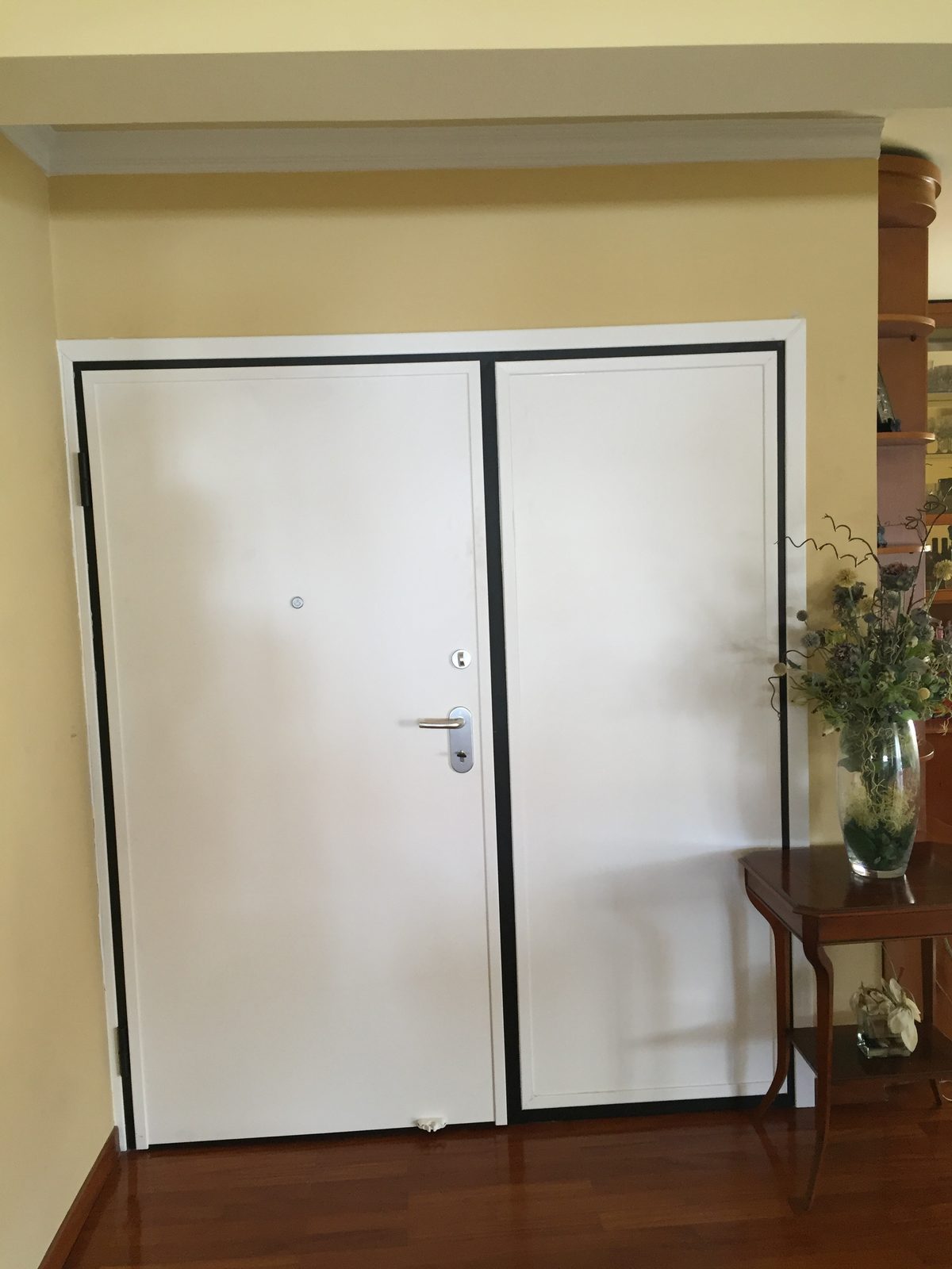 White sliding doors onto the terrace